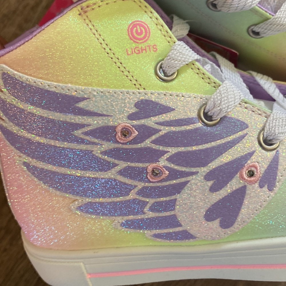 Skechers Shoes Girls Size 3 314785 SLIGHT TWINKLE SPARKS WING CHARM Iridescent - Picture 7 of 11
